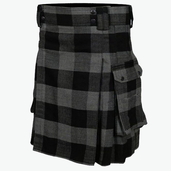 Modern Grey Tartan Utility Kilt main product photo