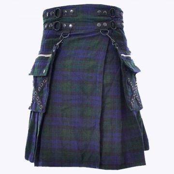 Cato Black Watch Utility Style Tartan Kilt